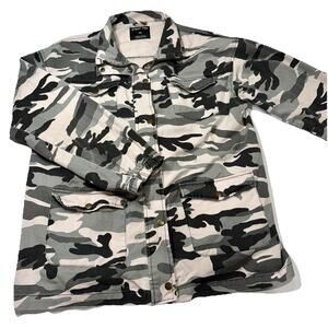 C'est Toi Y2K Streetwear Camouflage Jacket 1xl Full Zip Military Style Grey